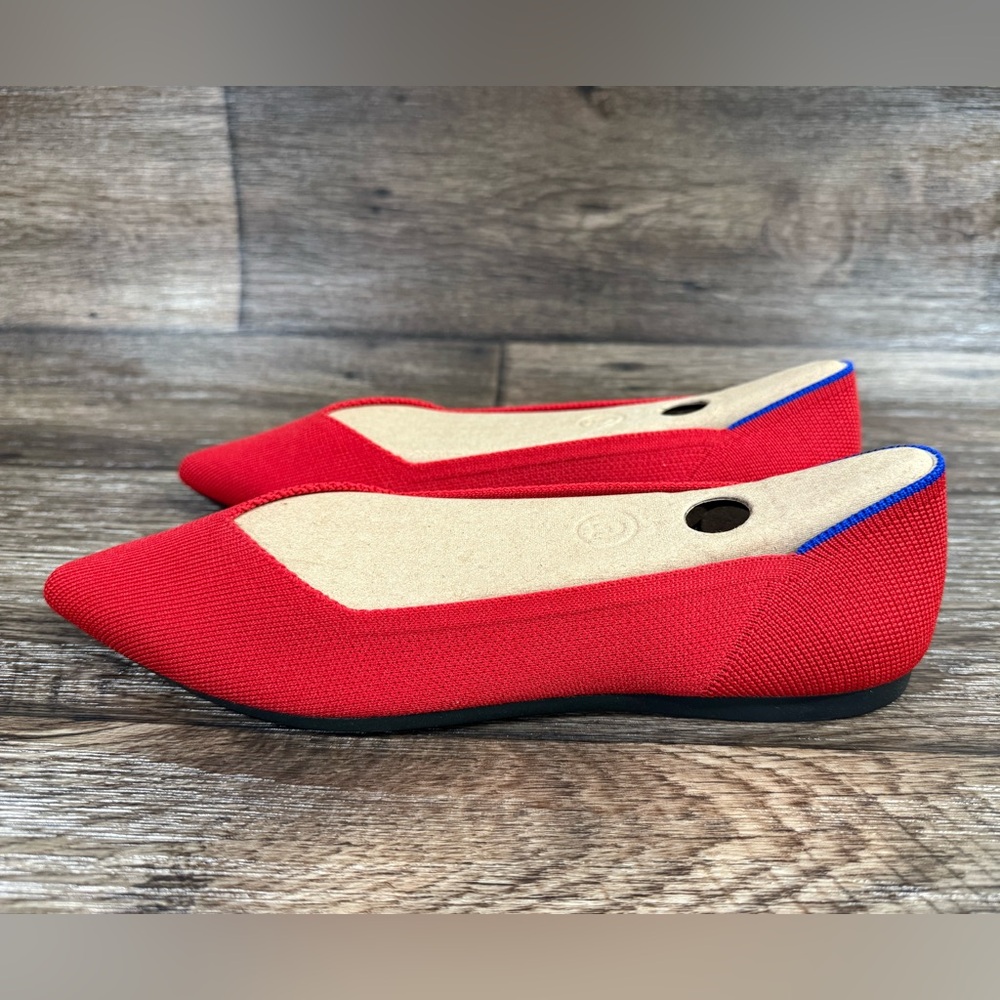 LAST PAIR!! Rothy's Pointy Toe Flat BRIGHT RED NEW SZ 8 - Picture 4 of 13